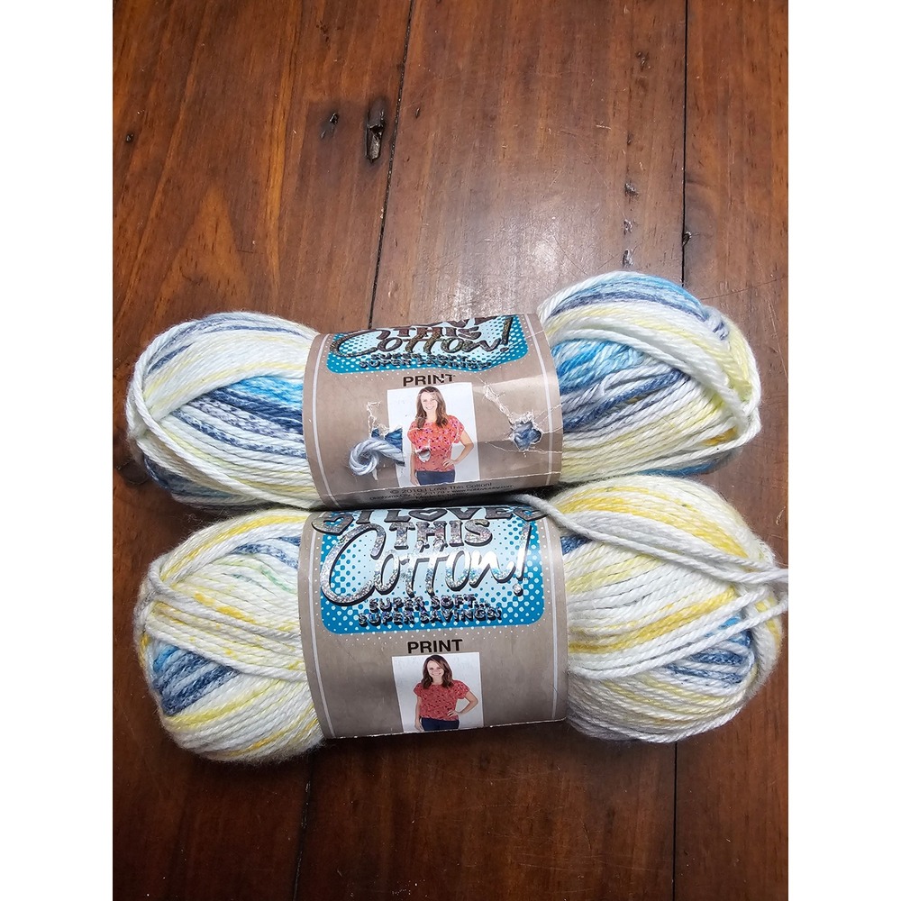 I Love This Cotton Print Yarn Lot 2 Skeins Paris in June Varigated